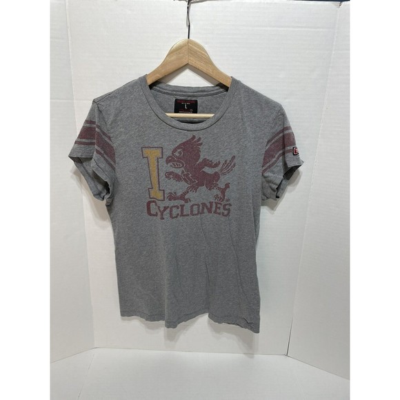Iowa State Cyclones Vintage Style Graphic Shirt, Womens Large, Grey, Tailgate - Picture 1 of 8